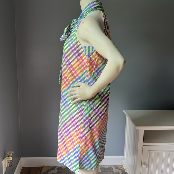 J Crew Multicolor Gingham Plaid Halter Dress - Picture 6 of 12